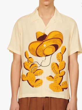Men's Cream Short-Sleeve Cactus Shirt